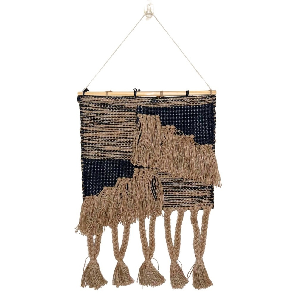 Anthropologie Boho Macrame Wall Decor Hanging Black‎ Natural